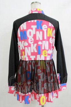 画像3: MINT NeKO / チュール重ねチュニックシャツ  黒×ピンク H-25-12-22-039-HN-BL-KB-ZH