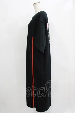 画像2: HELL CAT PUNKS / ZIPロングTシャツワンピ  黒×赤 H-25-12-22-042-PU-OP-KB-ZH