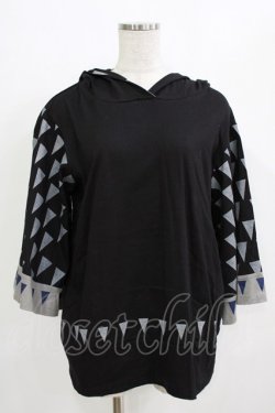 画像1: 西麻布サーカス団 / プリントスリーブプルパーカー  黒 H-25-12-22-044-HN-TO-KB-ZH