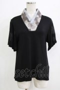 gouk / 着物衿半袖カットソー  黒 H-25-12-22-047-GO-TO-KB-ZH