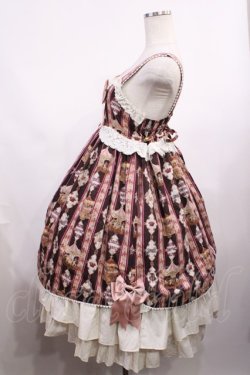 画像2: ALICE and the PIRATES / レジメンタルカルーセル柄ジャンパースカートII Free チャ×キナリレース×渋ピンクリボン H-25-12-22-1001-PA-OP-NS-ZH