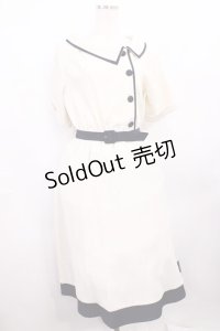 Fi.n.t / サイド衿バイカラーワンピース Free OFF WHITE/NAVY H-25-12-22-1007-CA-OP-NS-ZH