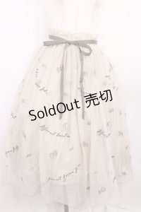 an another angelus / フラワーロゴ刺繍チュールスカート Free PINK BEIGE H-25-12-22-1010-CA-SK-NS-ZH