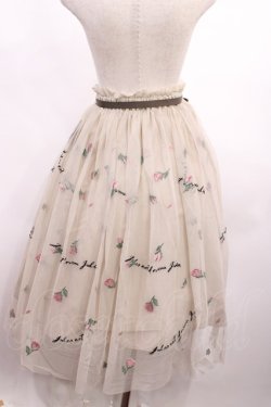 画像2: an another angelus / フラワーロゴ刺繍チュールスカート Free PINK BEIGE H-25-12-22-1010-CA-SK-NS-ZH