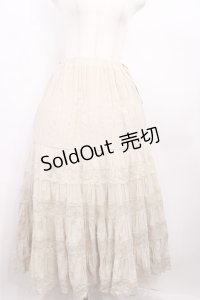an another angelus / レース切替ティアードロングスカート Free IVORY H-25-12-22-1011-CA-SK-NS-ZH
