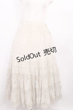 画像1: an another angelus / レース切替ティアードロングスカート Free IVORY H-25-12-22-1011-CA-SK-NS-ZH