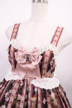 画像4: ALICE and the PIRATES / レジメンタルカルーセル柄ジャンパースカートII Free チャ×キナリレース×渋ピンクリボン H-25-12-22-1001-PA-OP-NS-ZH