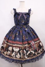 画像1: Angelic Pretty / British Bear SpecialジャンパースカートSet Free ネイビー H-25-12-22-1002-AP-OP-NS-ZH (1)