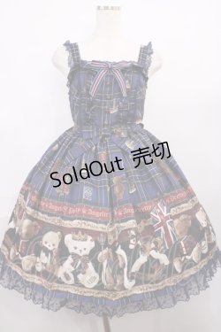 画像1: Angelic Pretty / British Bear SpecialジャンパースカートSet Free ネイビー H-25-12-22-1002-AP-OP-NS-ZH