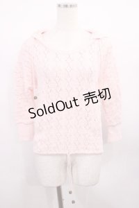 LIZ LISA / 透かし編みパーカー Free ピンク H-25-12-22-1022-LO-TO-NS-ZH