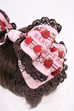 画像2: BABY,THE STARS SHINE BRIGHT / Strawberry Loves Chocolate柄カチューシャ  ピンク H-25-12-22-1035-BA-AC-NS-ZH