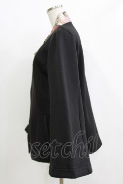 画像2: gouk / 着物衿フロントZIP羽織  黒 H-25-12-22-048-GO-TO-KB-ZH