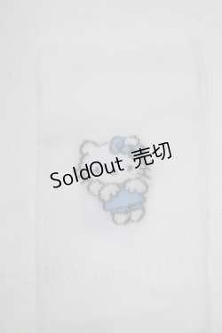画像3: Candy Stripper / ANGEL【 HELLO KITTY 】SHEER HIGH SOCKS  ホワイト×ブルー H-25-12-22-065-PU-ZA-KB-ZH