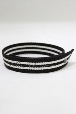 画像1: alice auaa / ロゴプリントストライプチョーカー  ブラック H-25-12-22-066-AA-AC-KB-ZH