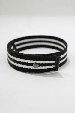 画像2: alice auaa / ロゴプリントストライプチョーカー  ブラック H-25-12-22-066-AA-AC-KB-ZH