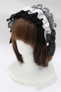 画像1: MorunxMuunaStoik / ヘッドドレスクリップ  黒×白 H-25-12-22-070-EL-AC-KB-ZH