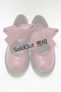 画像1: merry jenny / PUリボンラバーシューズ S ワイン H-25-12-22-074-LO-SH-KB-ZH