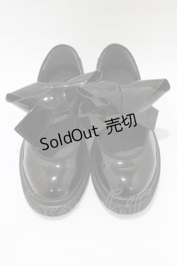 画像1: merry jenny / エナメルリボンラバーシューズ S ブラック H-25-12-22-075-LO-SH-KB-ZH