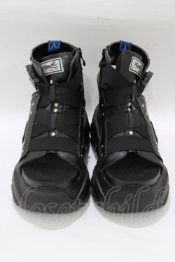 画像1: YOSUKE / 厚底ブーツサンダル L ブラック H-25-12-22-076-PU-SH-KB-ZH