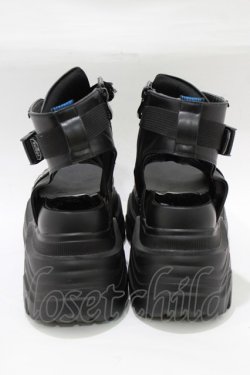 画像3: YOSUKE / 厚底ブーツサンダル L ブラック H-25-12-22-076-PU-SH-KB-ZH