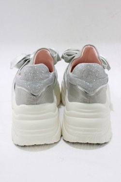 画像3: YOSUKE / 厚底スニーカー L(約24〜24.5cm) リボン/シルバー H-25-12-22-077-PU-SH-KB-ZH
