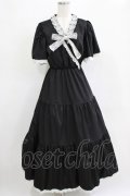 MR corset / ティアードロングワンピース  ブラック×ホワイト H-25-12-22-007-PU-OP-KB-ZH