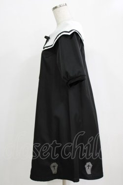 画像2: HELL CAT PUNKS / VAMPカラーワンピース  黒×白 H-25-12-22-014-PU-OP-KB-ZH