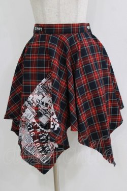画像1: SEX POT ReVeNGe / プリントイレギュラースカート  チェック H-25-12-22-020-SP-SK-KB-ZH