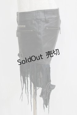 画像2: alice auaa / 断ち切りガーゼレザーショートパンツ 3（約9号） ブラック H-25-12-22-022-AA-PA-KB-ZH