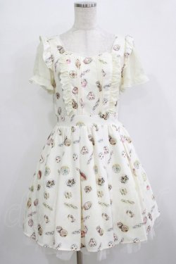 画像1: Secret Honey / スウィーツ柄ワンピース Free アイボリー H-25-12-23-1022-CA-OP-NS-ZH