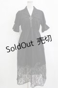 Jamie エーエヌケー / レースドッキングワンピース M ブラック H-25-12-23-1025-LO-OP-NS-ZH