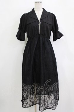 画像1: Jamie エーエヌケー / レースドッキングワンピース M ブラック H-25-12-23-1025-LO-OP-NS-ZH