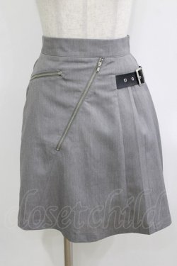 画像1: Jamie エーエヌケー / サイドベルトスカート M グレー H-25-12-23-1026-LO-SK-NS-ZH