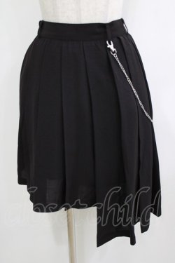 画像1: Jamie エーエヌケー / チェーン付きプリーツスカート M ブラック H-25-12-23-1027-LO-SK-NS-ZH