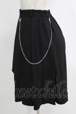 画像2: Jamie エーエヌケー / チェーン付きプリーツスカート M ブラック H-25-12-23-1027-LO-SK-NS-ZH