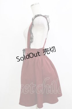 画像2: Ank Rouge / スピンドルサスペンダースカート M ワイン H-25-12-23-1028-CA-SK-NS-ZH