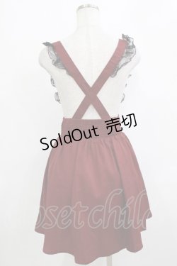 画像3: Ank Rouge / スピンドルサスペンダースカート M ワイン H-25-12-23-1028-CA-SK-NS-ZH