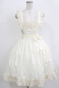 画像1: 胡桃木（海外ロリータブランド） / エプロンスカート L 生成り H-25-12-23-1034-LO-OP-NS-ZH