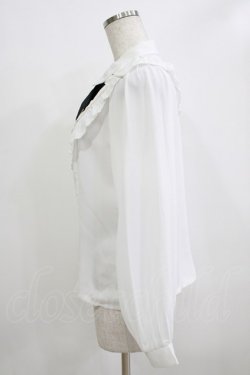 画像2: axes femme POETIQUE / リボンタイ付フリルブラウス M オフ H-25-12-23-1043-AX-BL-NS-ZH