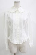 Innocent World / トーションレース丸衿ブラウス M オフ H-25-12-23-1050-IW-BL-NS-ZH