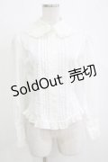 Innocent World / トーションレース丸衿ブラウス M オフ H-25-12-23-1050-IW-BL-NS-ZH