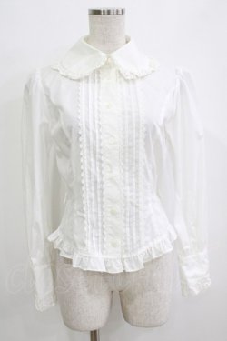 画像1: Innocent World / トーションレース丸衿ブラウス M オフ H-25-12-23-1050-IW-BL-NS-ZH