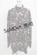 Jamie エーエヌケー / ストロベリーベアビッグシャツ M ブラック H-25-12-23-1055-LO-BL-NS-ZH