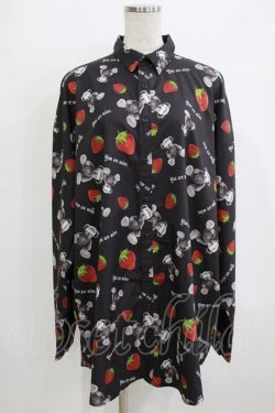 画像1: Jamie エーエヌケー / ストロベリーベアビッグシャツ M ブラック H-25-12-23-1055-LO-BL-NS-ZH
