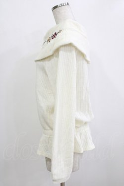 画像2: axes femme / 襟刺繍オフショルプルオーバー M オフ H-25-12-23-1058-AX-TO-NS-ZH