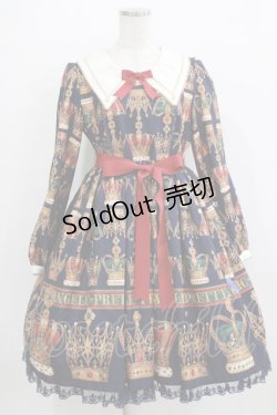 画像1: Angelic Pretty / British Crownワンピース FREE ネイビー H-25-12-23-1007-AP-OP-YZ-ZH