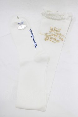 画像1: ALICE and the PIRATES / A/Pロゴ小レースオーバーニーソックス  オフ白 H-25-12-23-1062-PA-ZA-NS-ZH