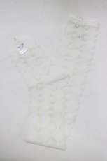 画像1: BABY,THE STARS SHINE BRIGHT / BABYダイヤ柄シースルーオーバーニーソックス  オフ白 H-25-12-23-1066-BA-ZA-NS-ZH (1)