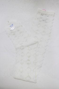画像1: BABY,THE STARS SHINE BRIGHT / BABYダイヤ柄シースルーオーバーニーソックス  オフ白 H-25-12-23-1066-BA-ZA-NS-ZH