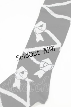 画像2: BABY,THE STARS SHINE BRIGHT / レースアップリボン柄オーバーニーソックス  ブラック H-25-12-23-1069-BA-ZA-NS-ZH